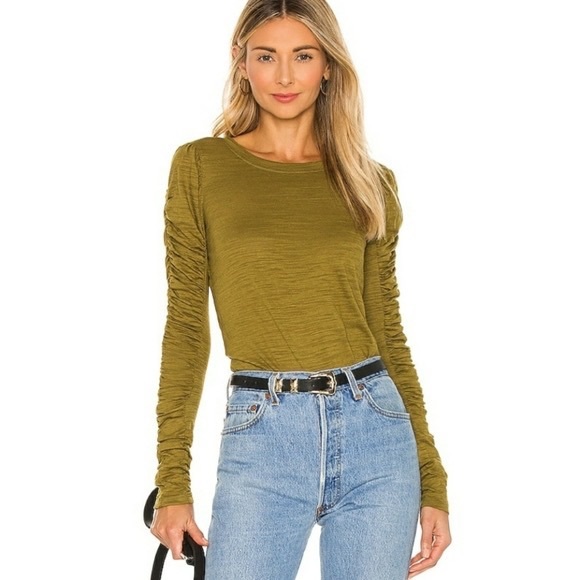 FREE PEOPLE natasha ruffle sleeve top - Picture 1 of 8